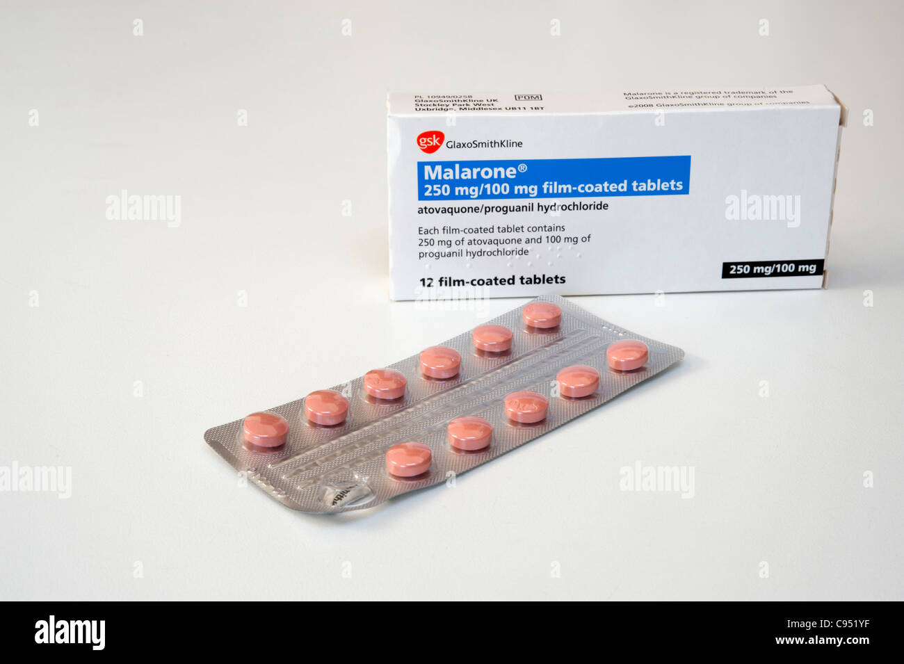 Malarone anti-Malaria-Medikamente Stockfoto