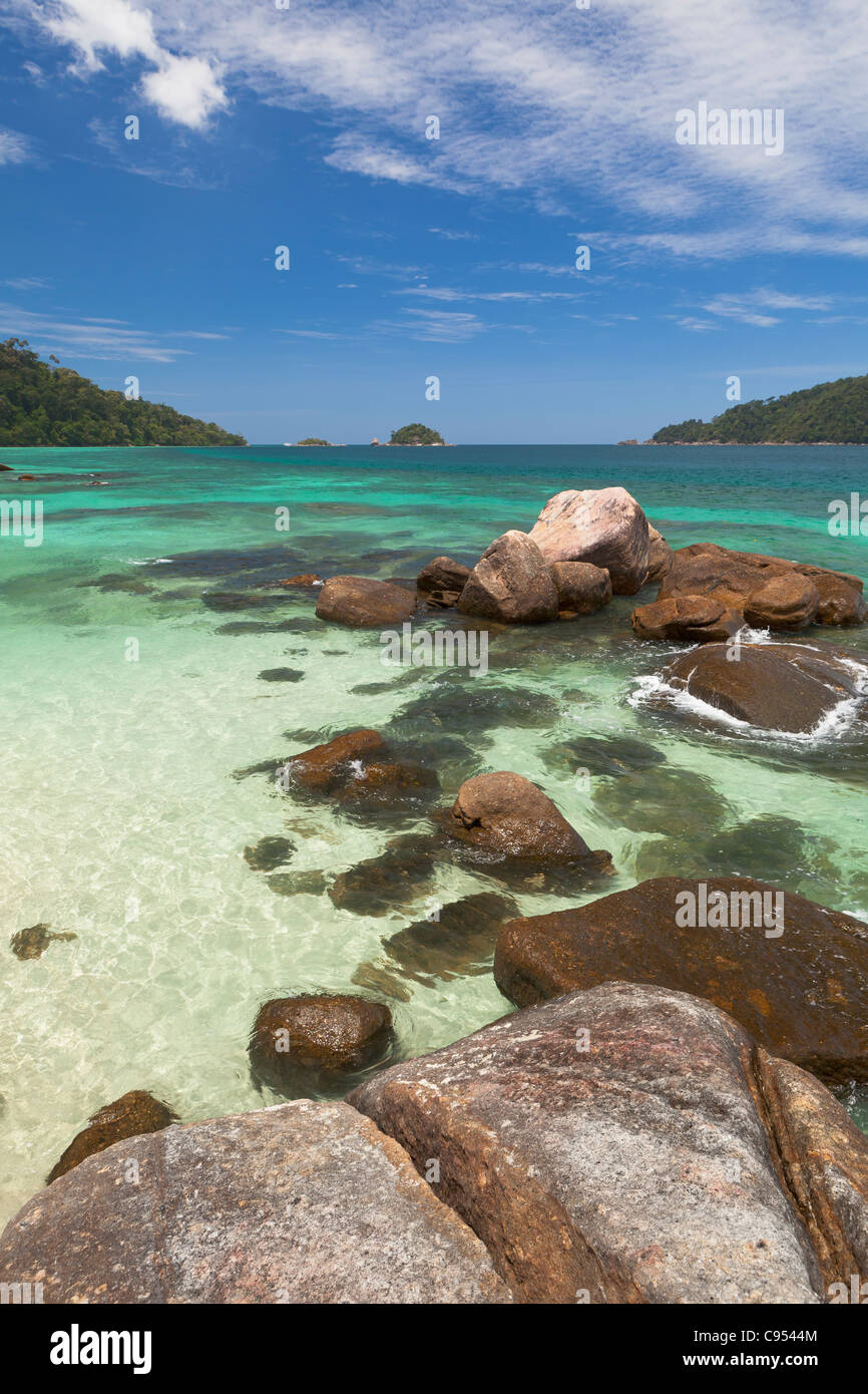 Blick von der Insel Koh Rawi, Teil des national marine Park Tarurao, Thailand Stockfoto