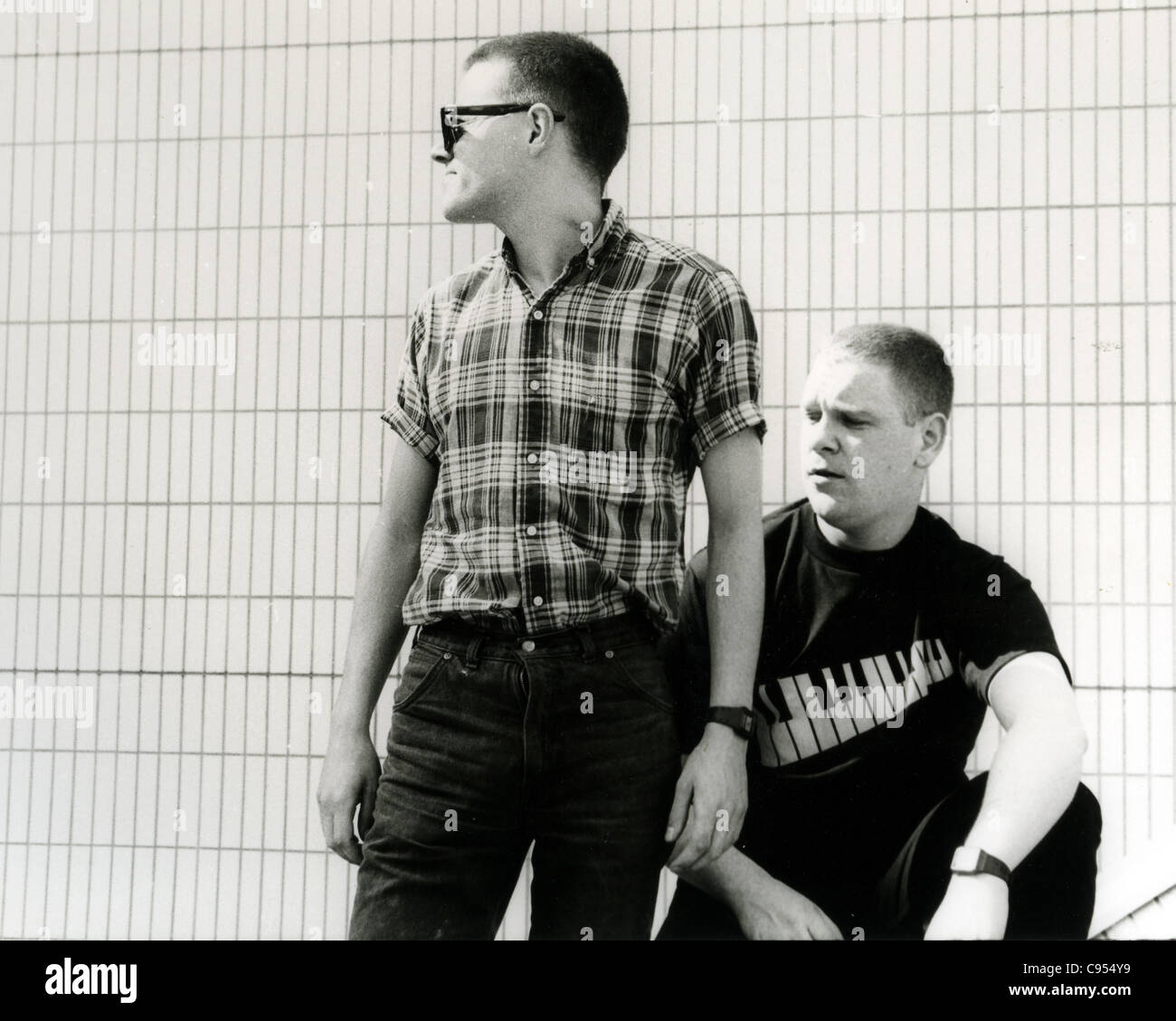 BRONSKI BEAT UK-pop-Gruppe mit Steve Bonski in dunkles Hemd und Larry Steinbachek über 1986. Foto Rudi Keuntje Stockfoto