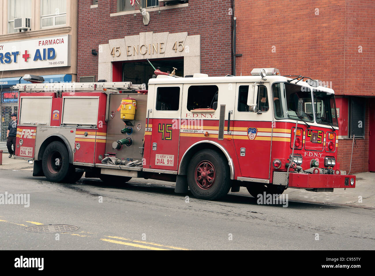 Feuerwehr New York Motor 45 Stockfoto