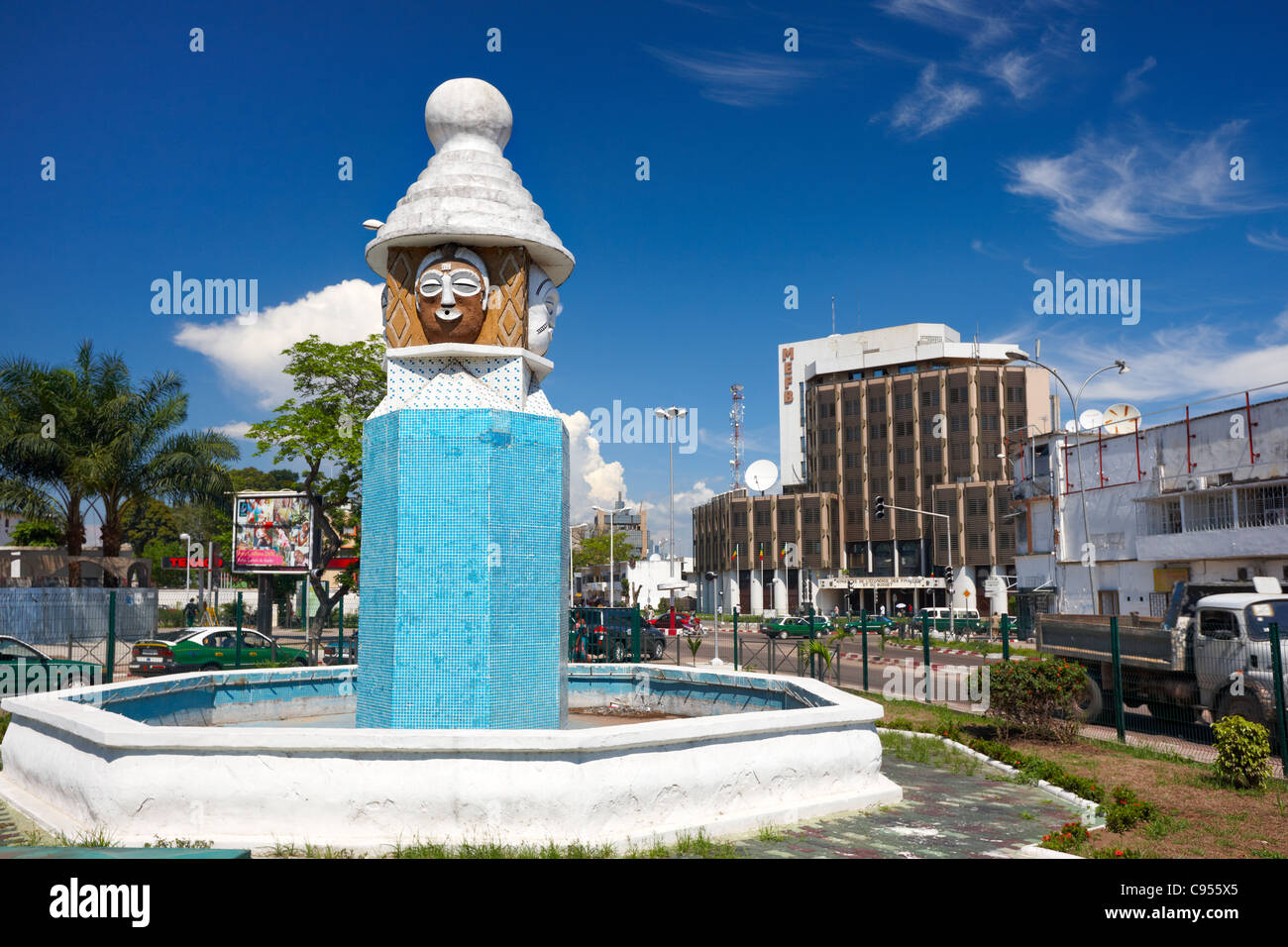 Öffentliche Brunnen, Brazzaville, Republik Kongo, Afrika Stockfoto