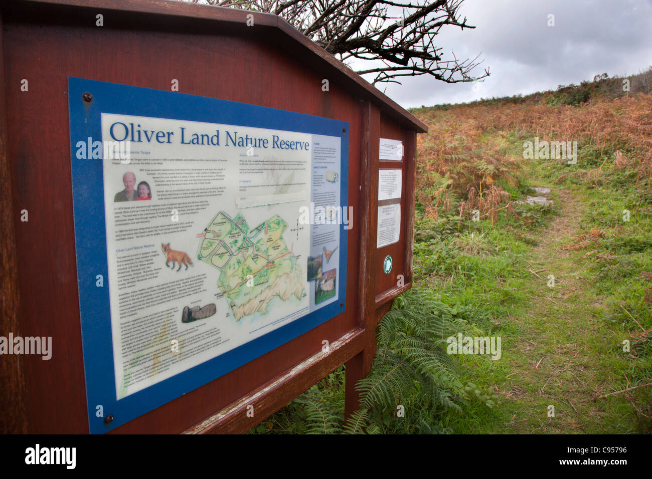 Oliver Land Naturschutzgebiet; Später; Cornwall; Legat Derek und Jeannie Tangye Stockfoto