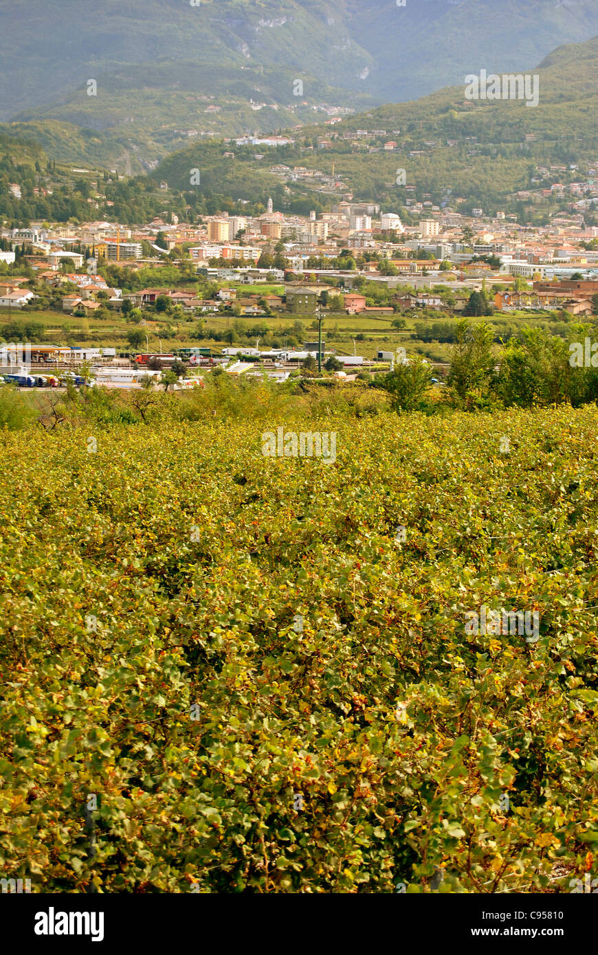 Malerische Aussicht auf die Stadt des Trentino, Italien Stockfoto