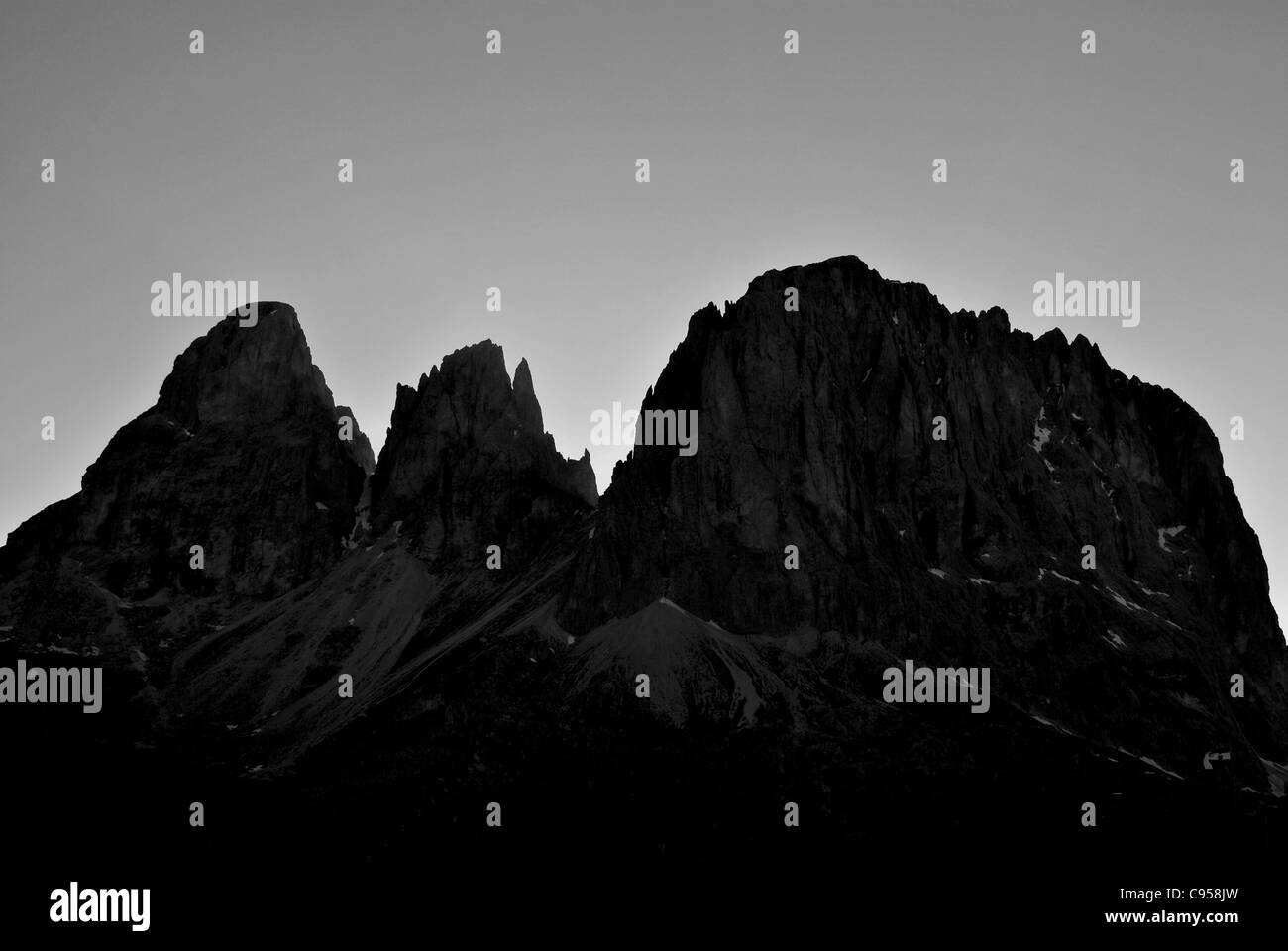 Landschaft der italienischen Alpen und den Dolomiten im Val di Fassa Stockfoto