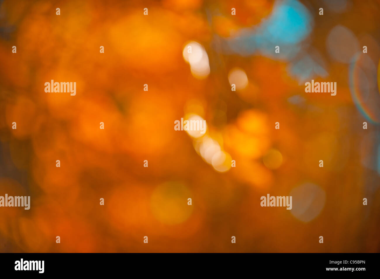 abstrakte orange Bokeh, perfekte Herbst Hintergrund Stockfoto