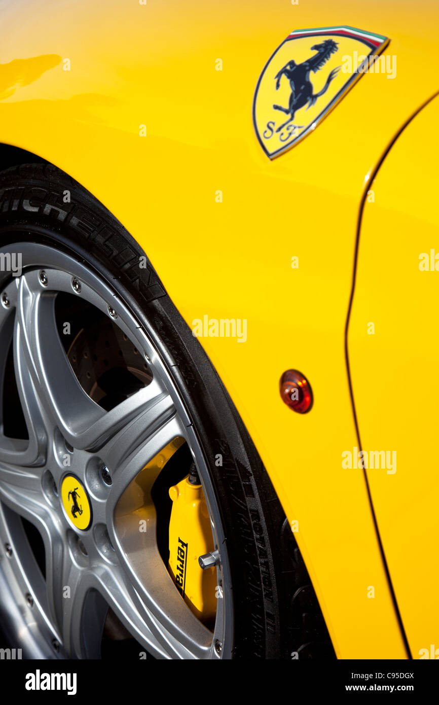 Detail der Ferrari-Sportwagen auf dem display Stockfoto