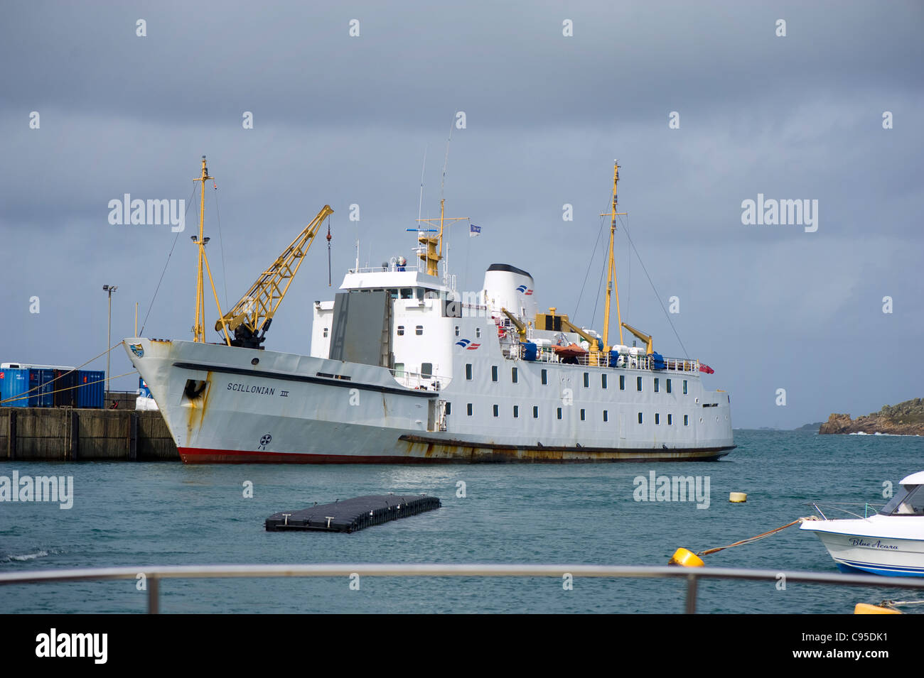 Scillonian Iii 3 angedockt an Str. Marys Isles of Scilly Stockfoto