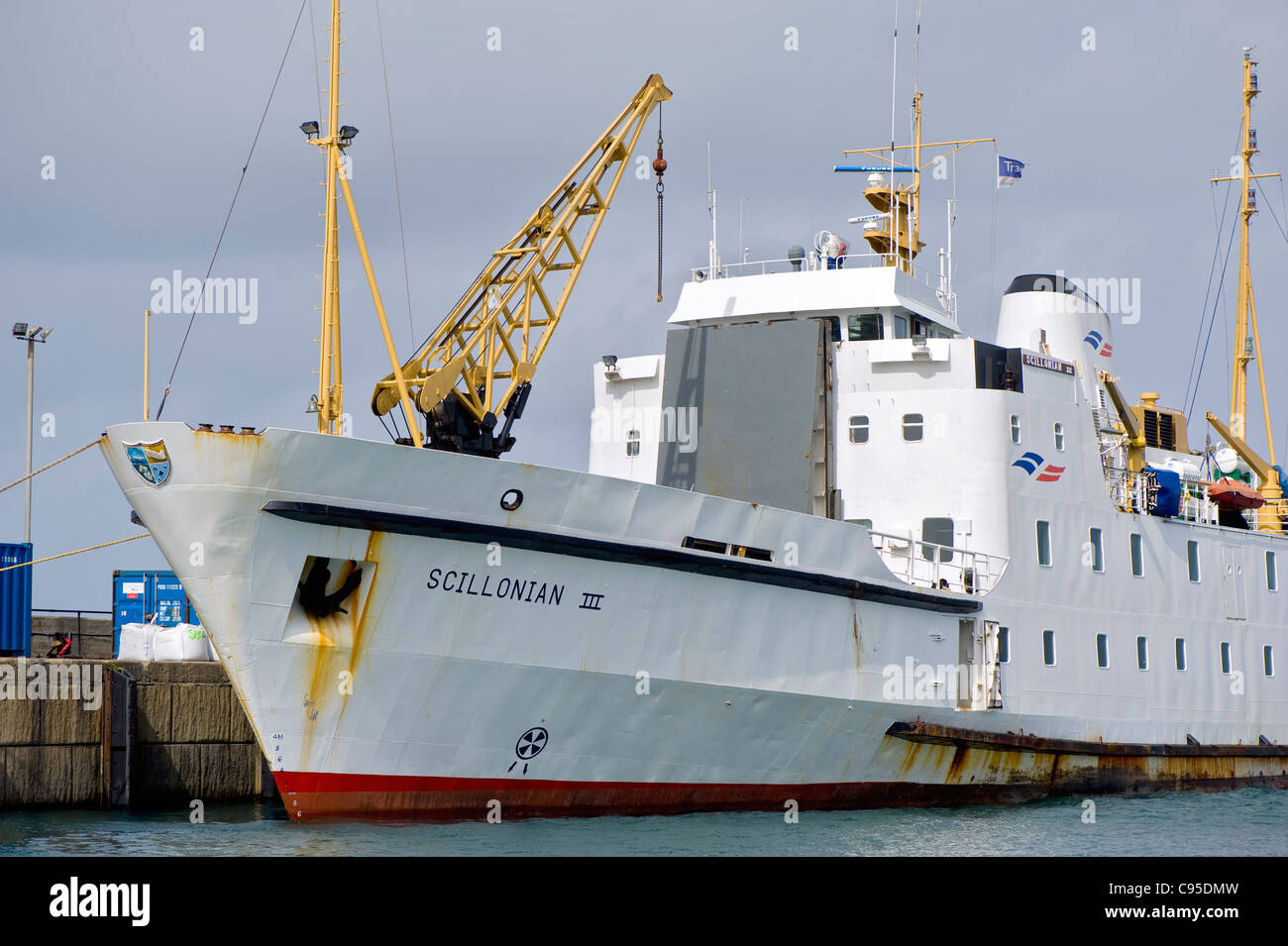 Scillonian Iii 3 angedockt an Str. Marys Isles of Scilly Stockfoto