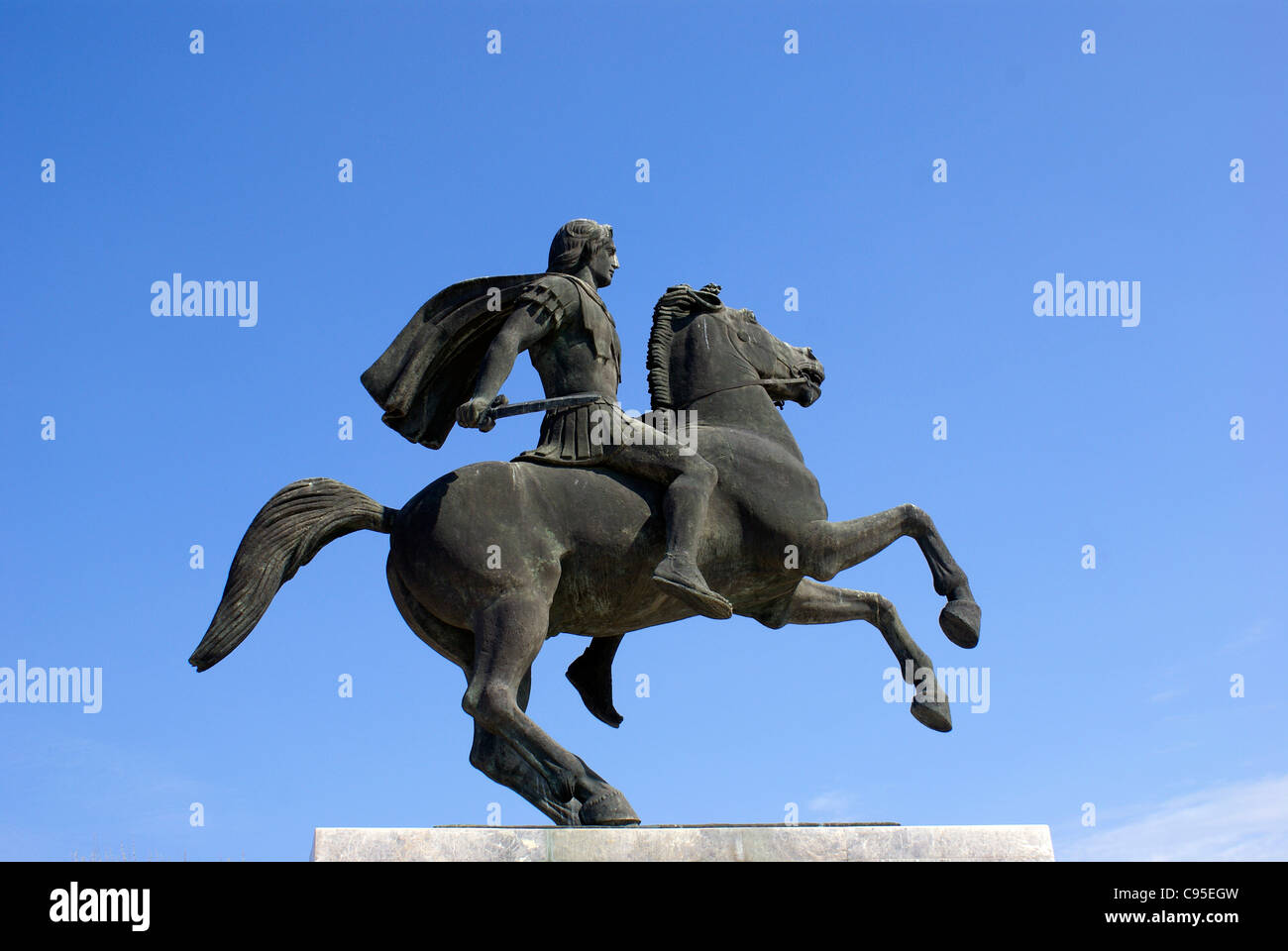 Statue von Alexander dem großen in Thessaloniki Stadt in Griechenland Stockfoto
