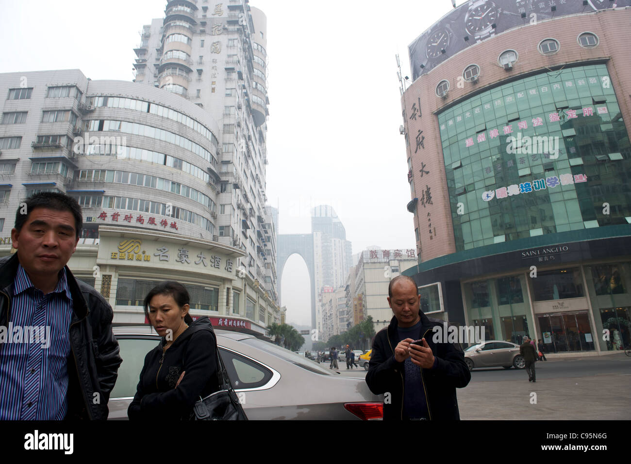 Allgemeine Szene in die Innenstadt von Wenzhou, Zhejiang Provinz, China. 15. November 2011 Stockfoto