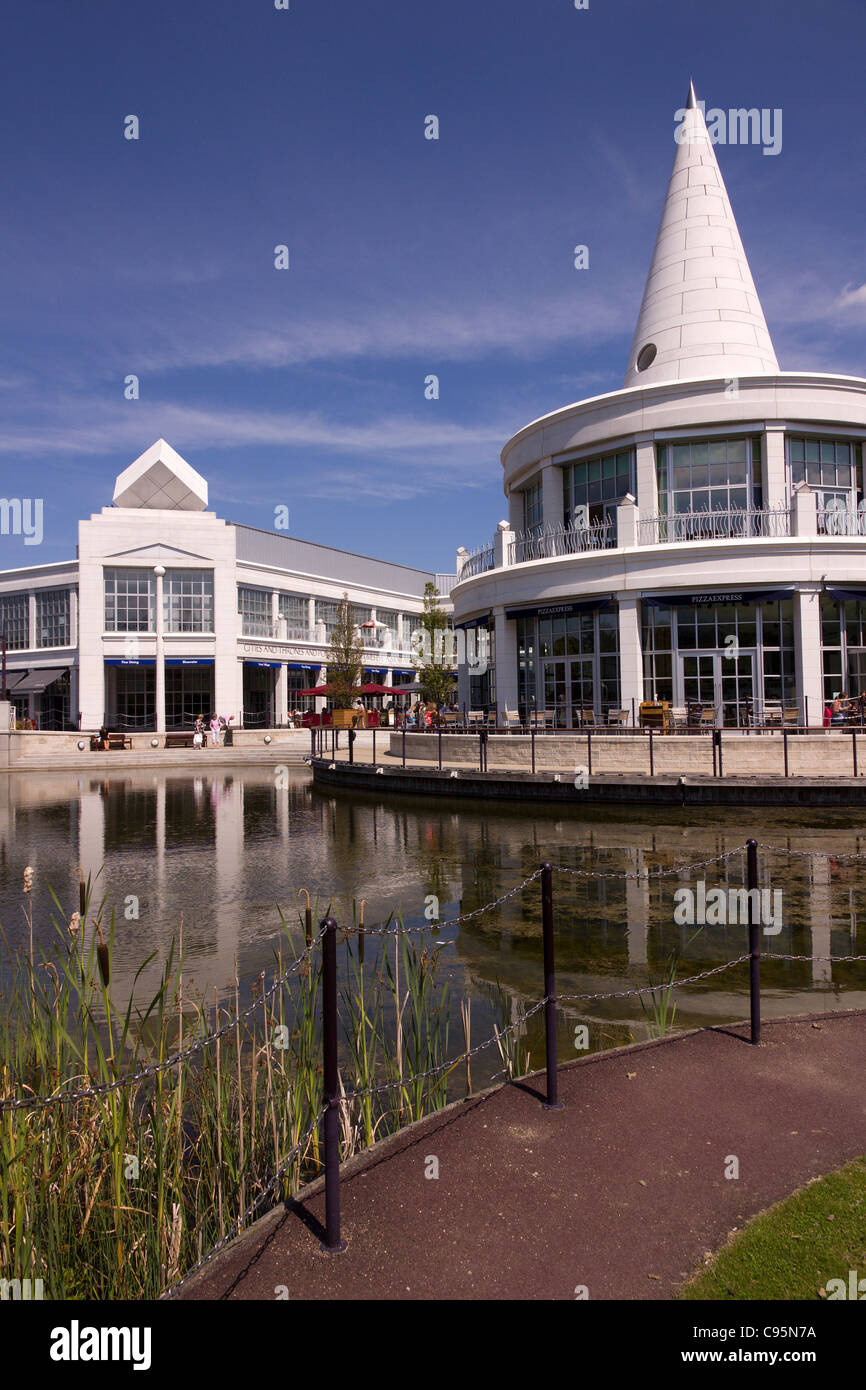 Pizza Express Restaurant See bei Bluewater Shopping Centre Greenhithe, Kent, England, UK Stockfoto