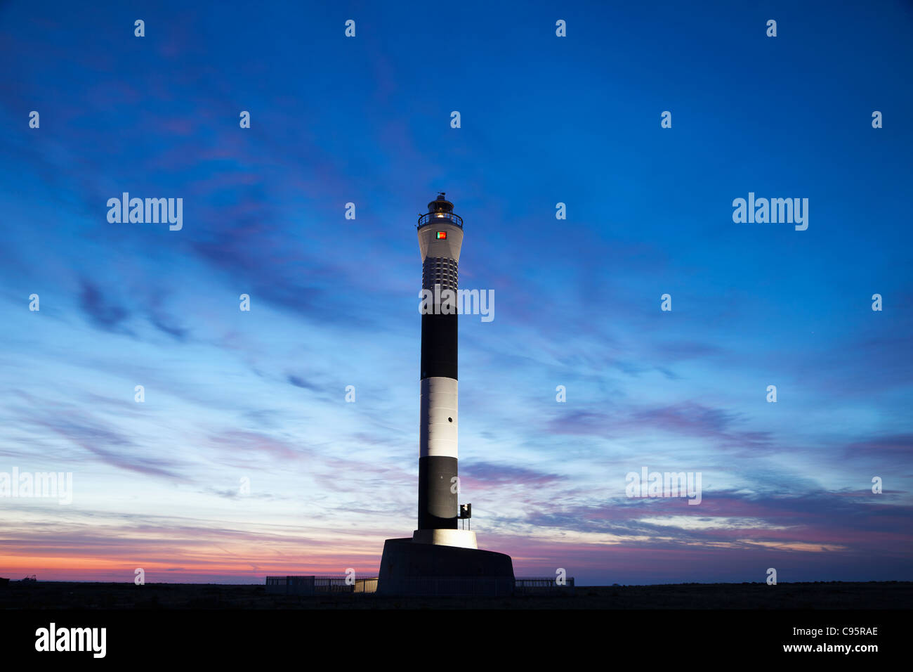 Der neue Leuchtturm, Dungeness, Kent, England Stockfoto