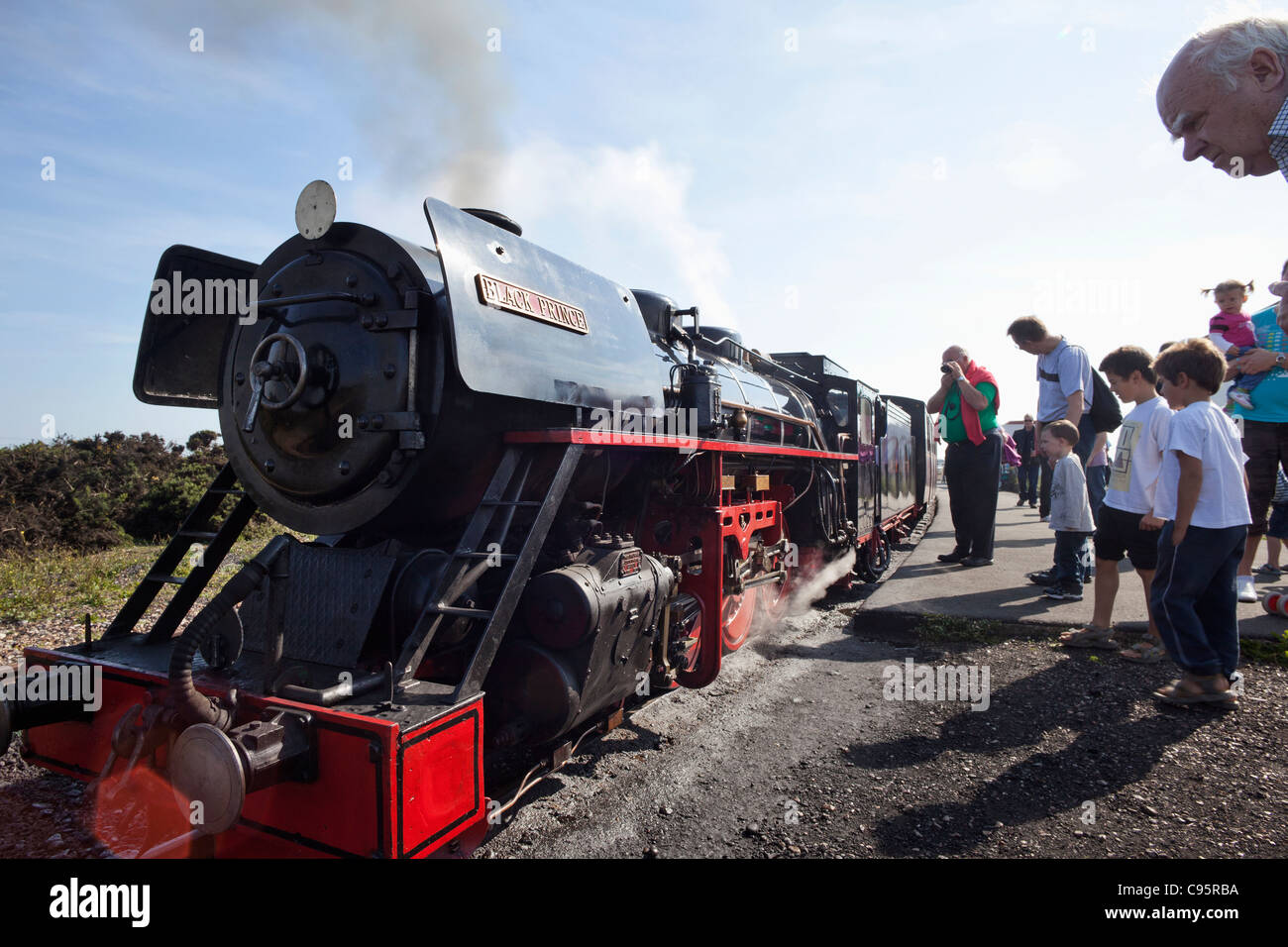 England, Kent, Dungeness, Romney Hythe und Dymchurch Miniatur-Eisenbahn Stockfoto