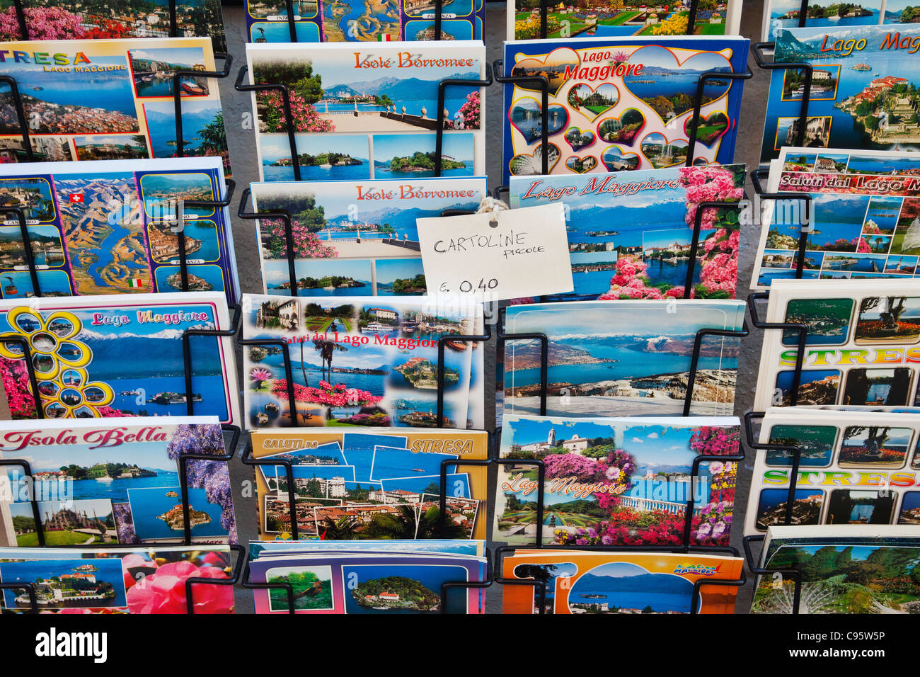 Italien, Piemont, Lago Maggiore, Stresa, Postkarten Stockfoto