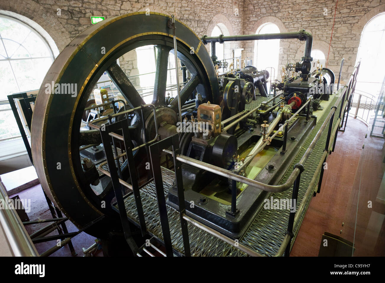 Schottland, New Lanark, viktorianischen angetriebene Dampfmaschine Stockfoto