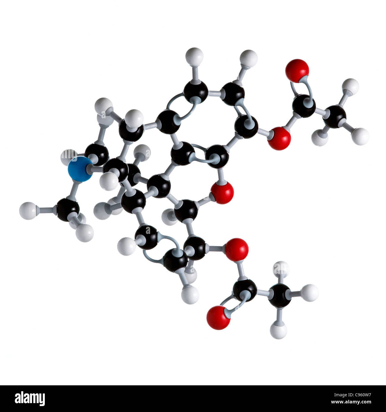Heroin Wirkstoffmolekül Stockfoto