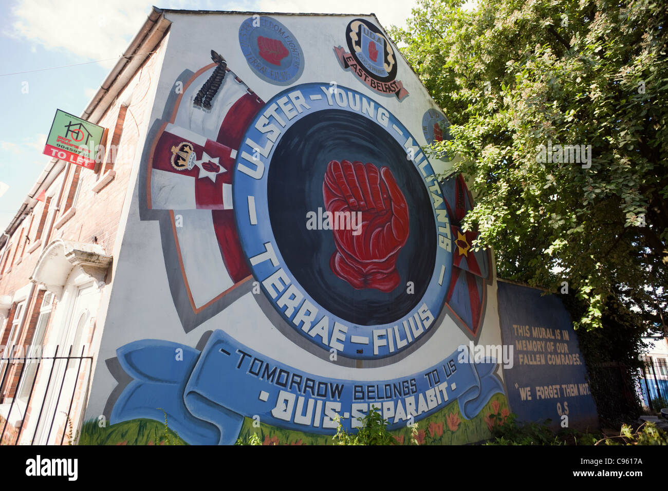 Nordirland, Belfast, Wandbild in East Belfast Stockfoto