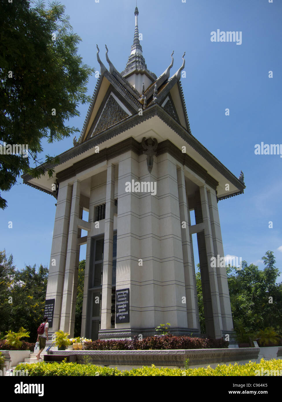 Choeung Ek Memorial und die Killing Fields. Ein Ort, wo Tausende in den siebziger Jahren unter dem Khmer Rouge Regime getötet wurden. Stockfoto