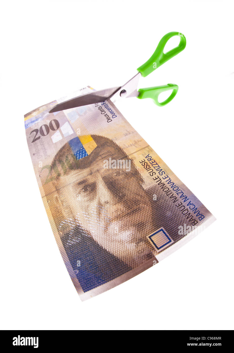 Schweizer Franken-Banknoten. Währung der Schweiz. Stockfoto