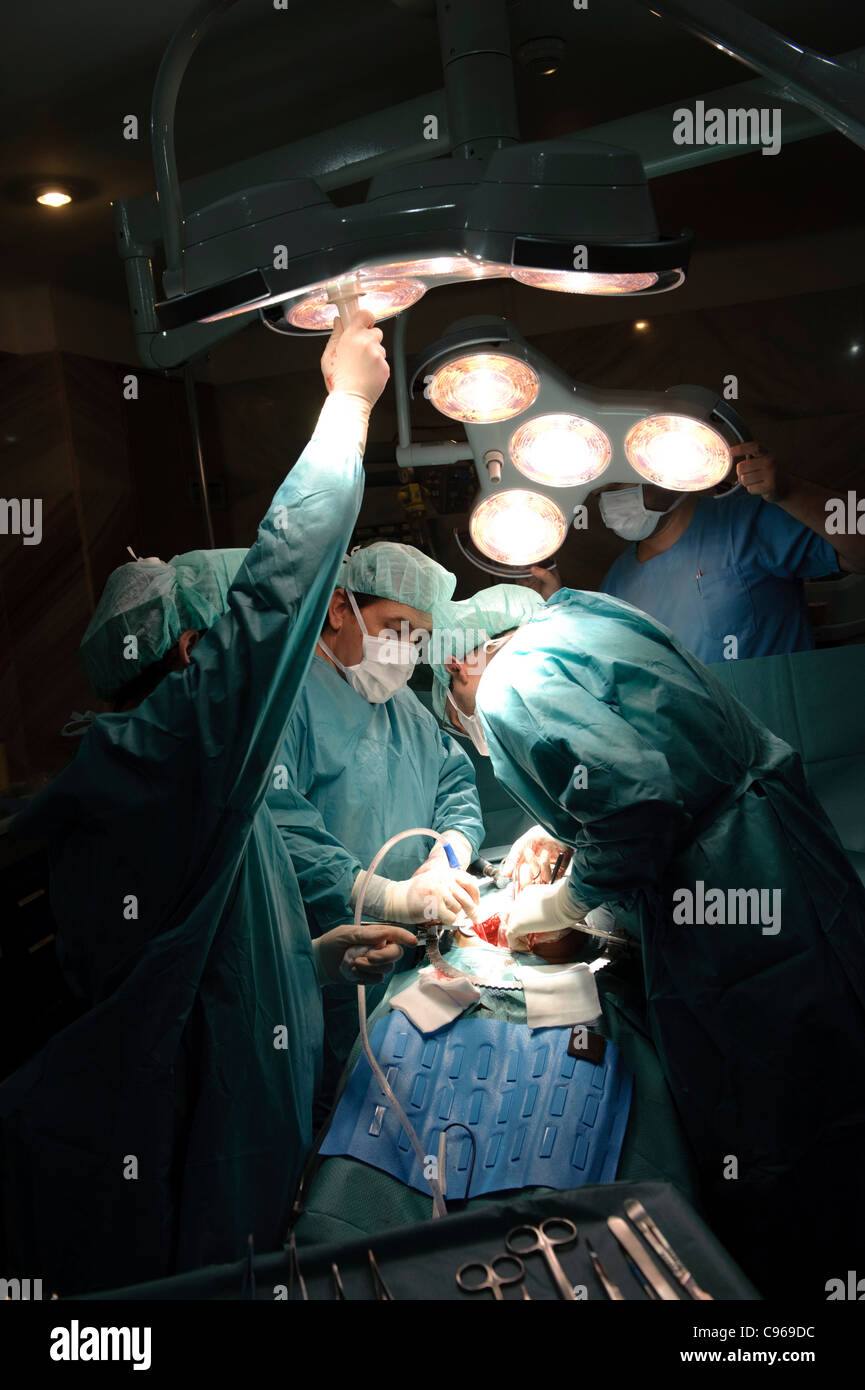 Ärzte der gynäkologischen Chirurgie im OP-Saal Stockfoto