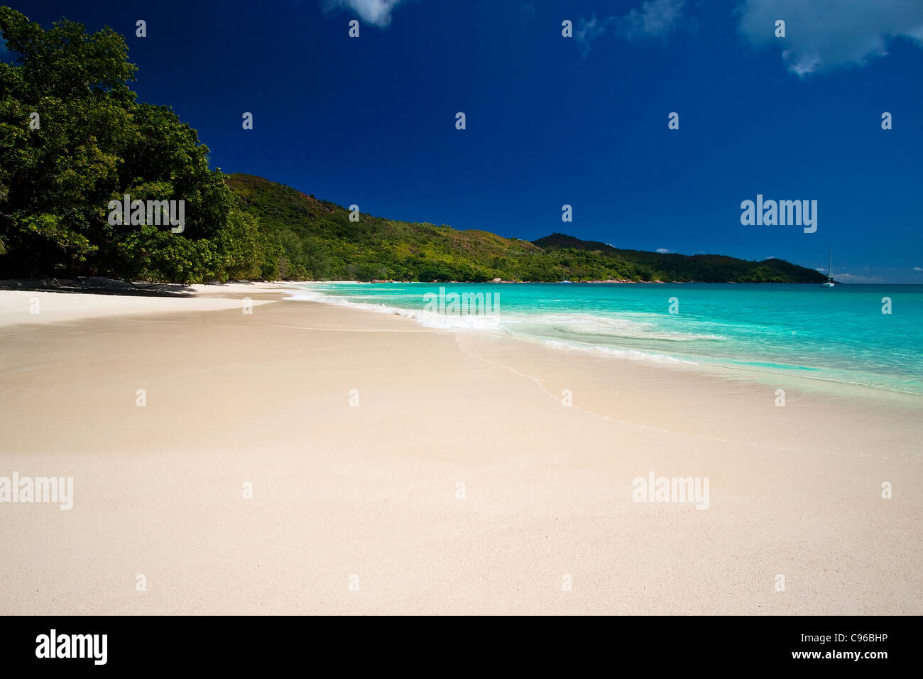 Paradiesstrand Seychellen Praslin Anse Lazio Stockfoto
