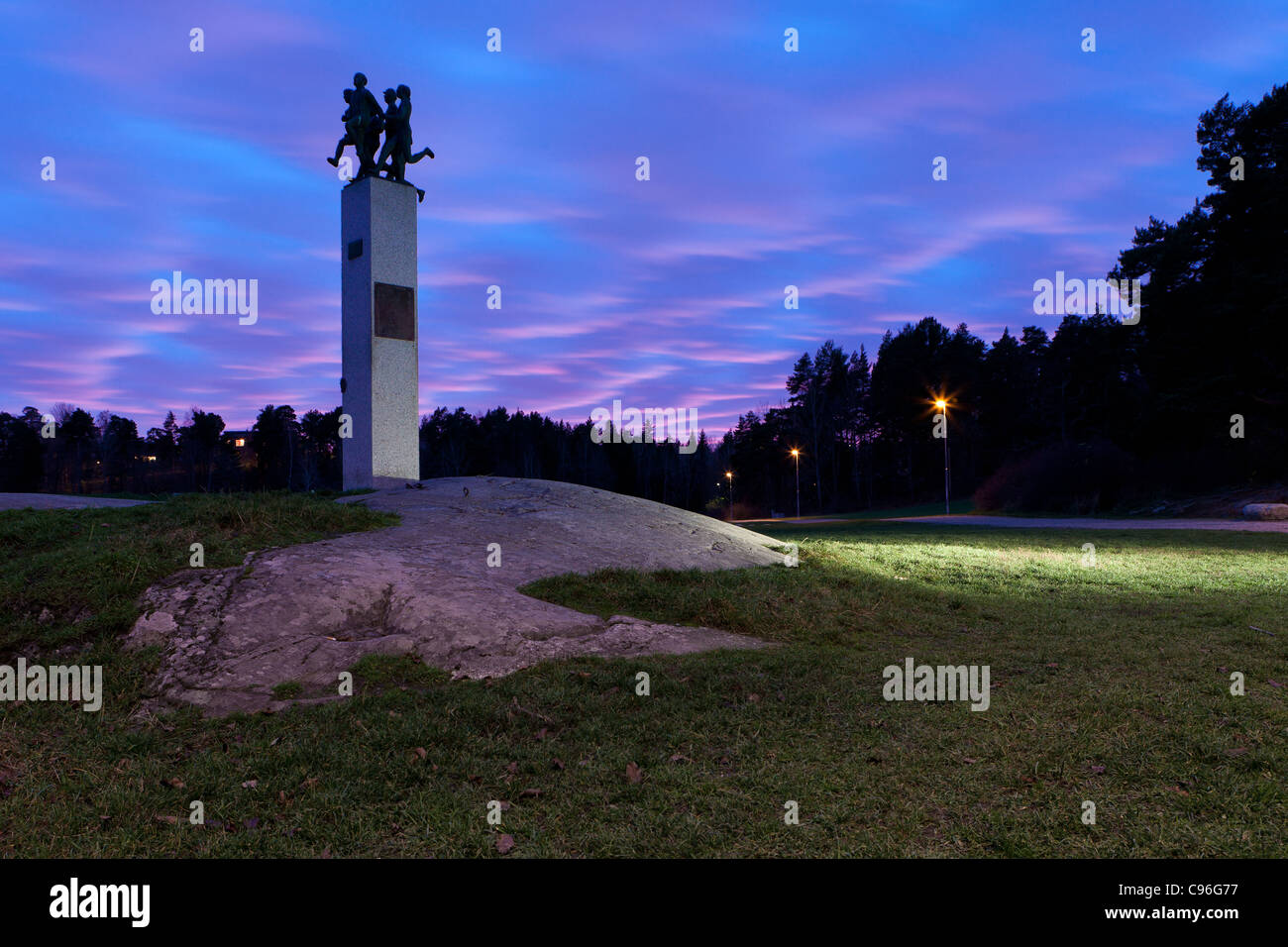 Lidingöloppet Denkmal Stockfoto