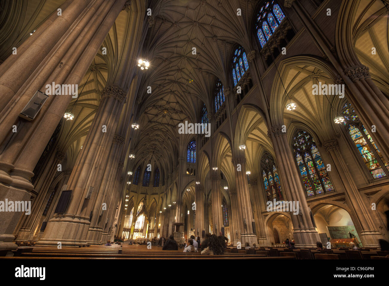 Innenraum der St. Patricks Cathedral, New York City Stockfoto