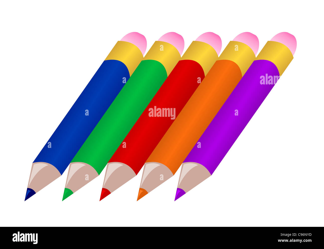 Vektor-Illustration festgelegten Farben Stifte- Stockfoto