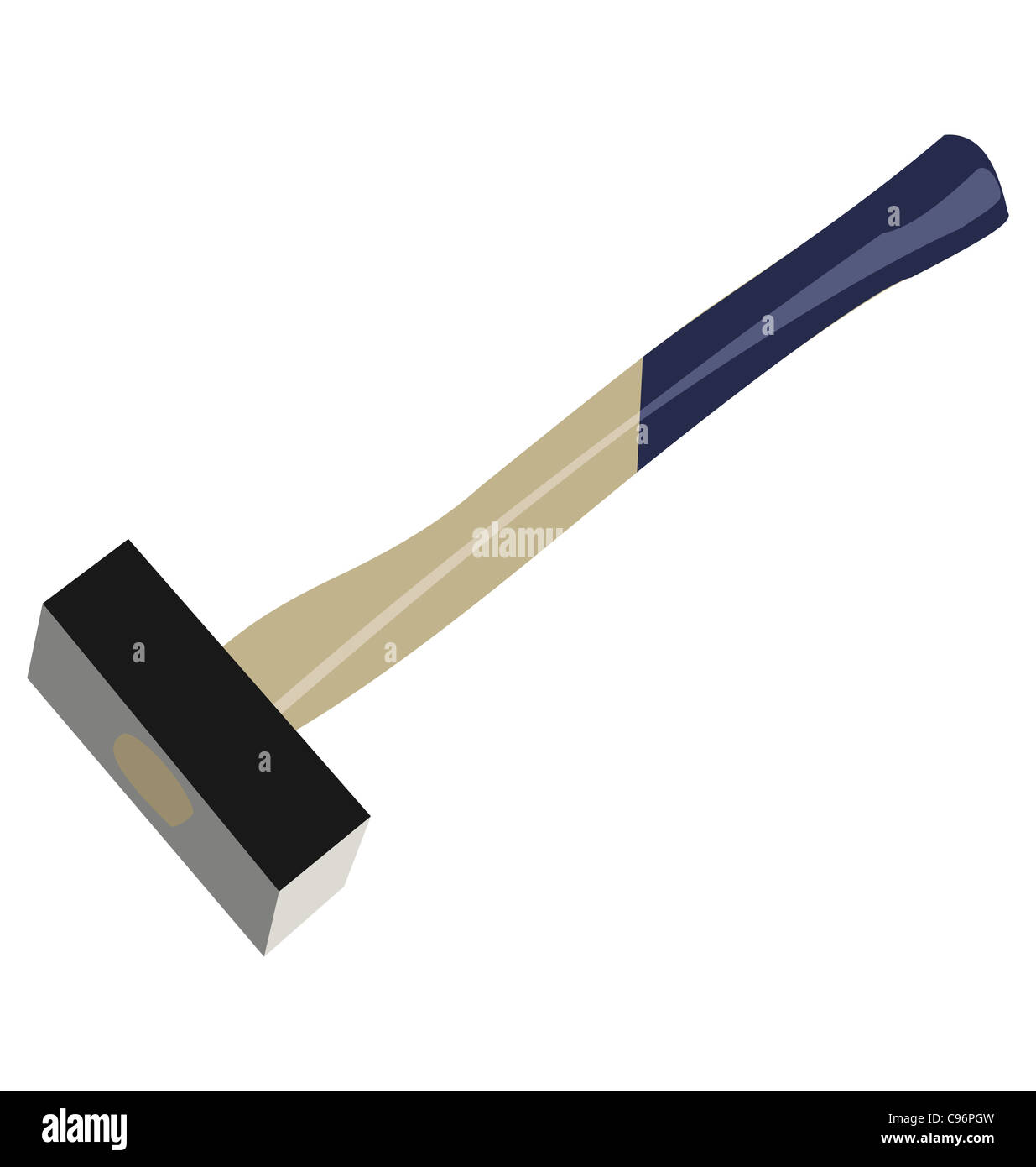 Realistische Darstellung der großen Hammer isoliert auf weißem