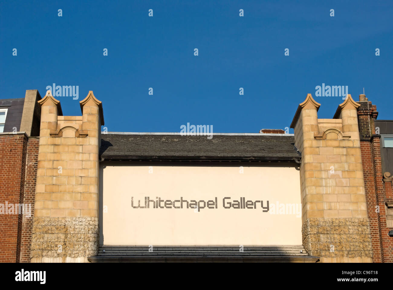 äußere Detail der Whitechapel Gallery in Ostlondon, england Stockfoto