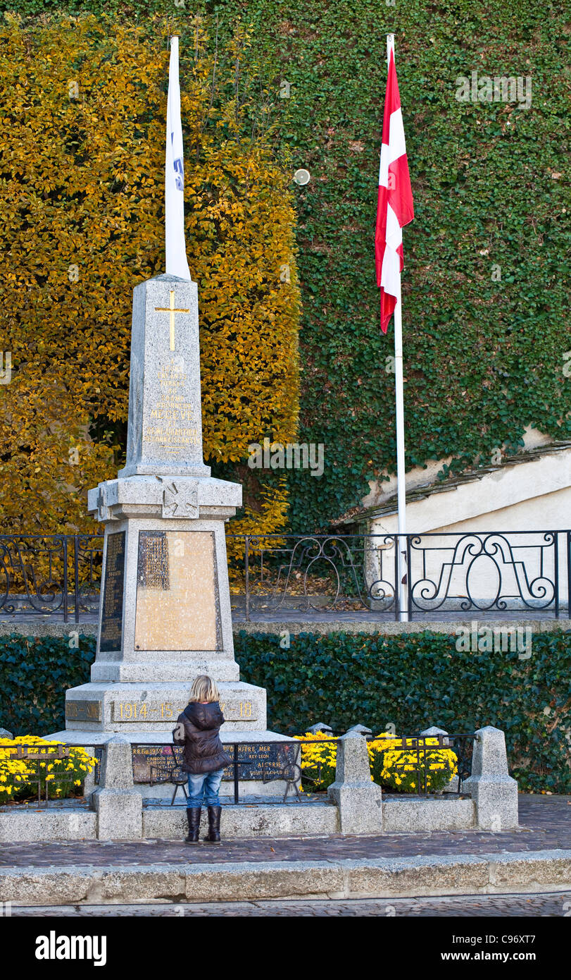 Gedenken an 11. November in Megève Stockfoto