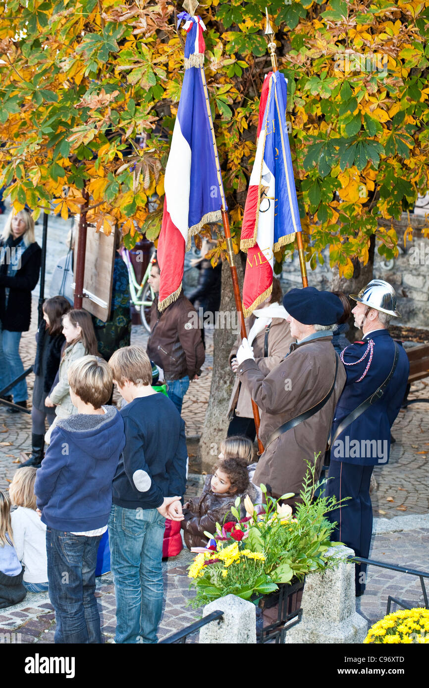 Gedenken an 11. November in Megève Stockfoto