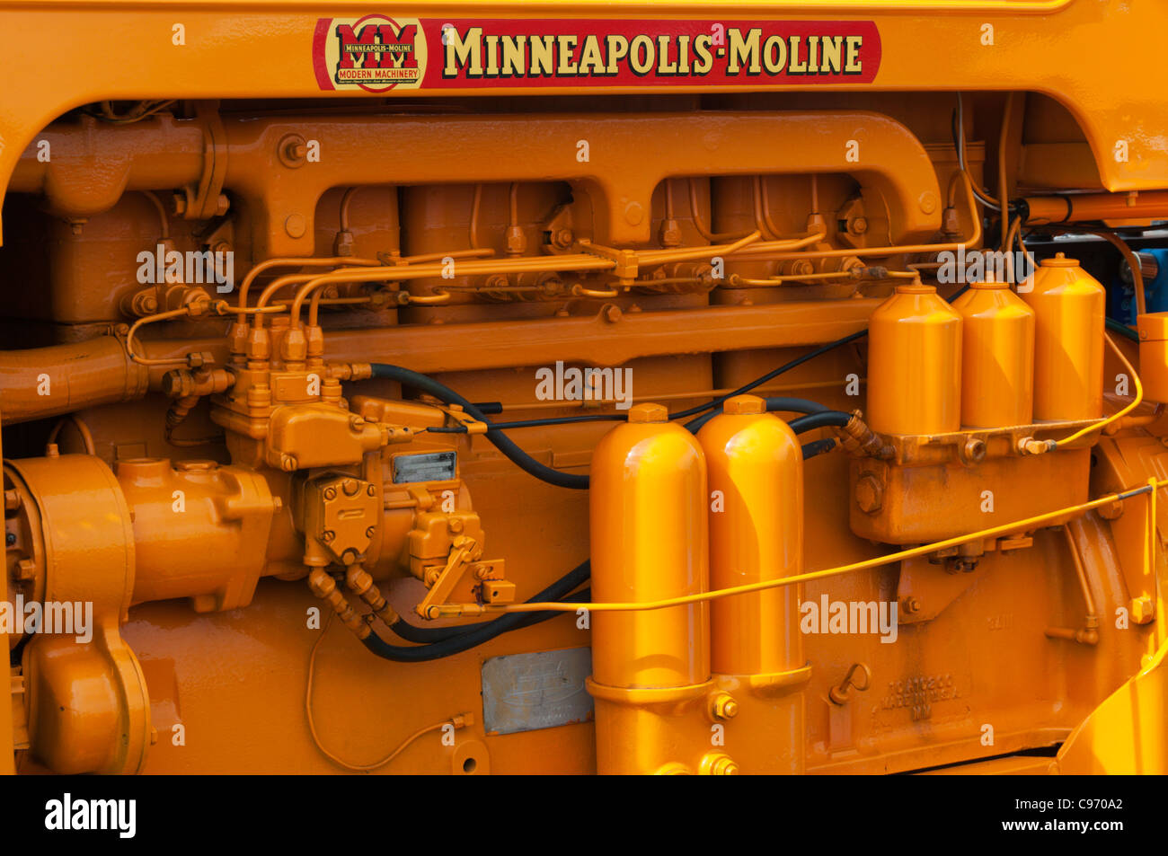 Minneapolis-Moline GBD Dieselmotor Traktor Stockfoto