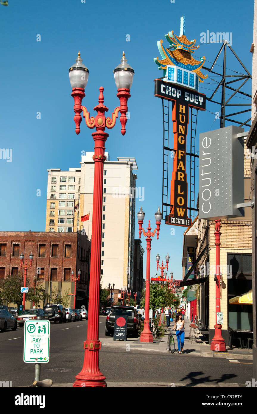 Alte Stadt Chinatown Stadt Portland Oregon USA Stockfoto