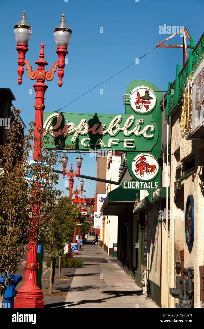 Portland Stadt Stadt Oregon Vereinigte Staaten Republik Cafe Bar Pub Stockfoto