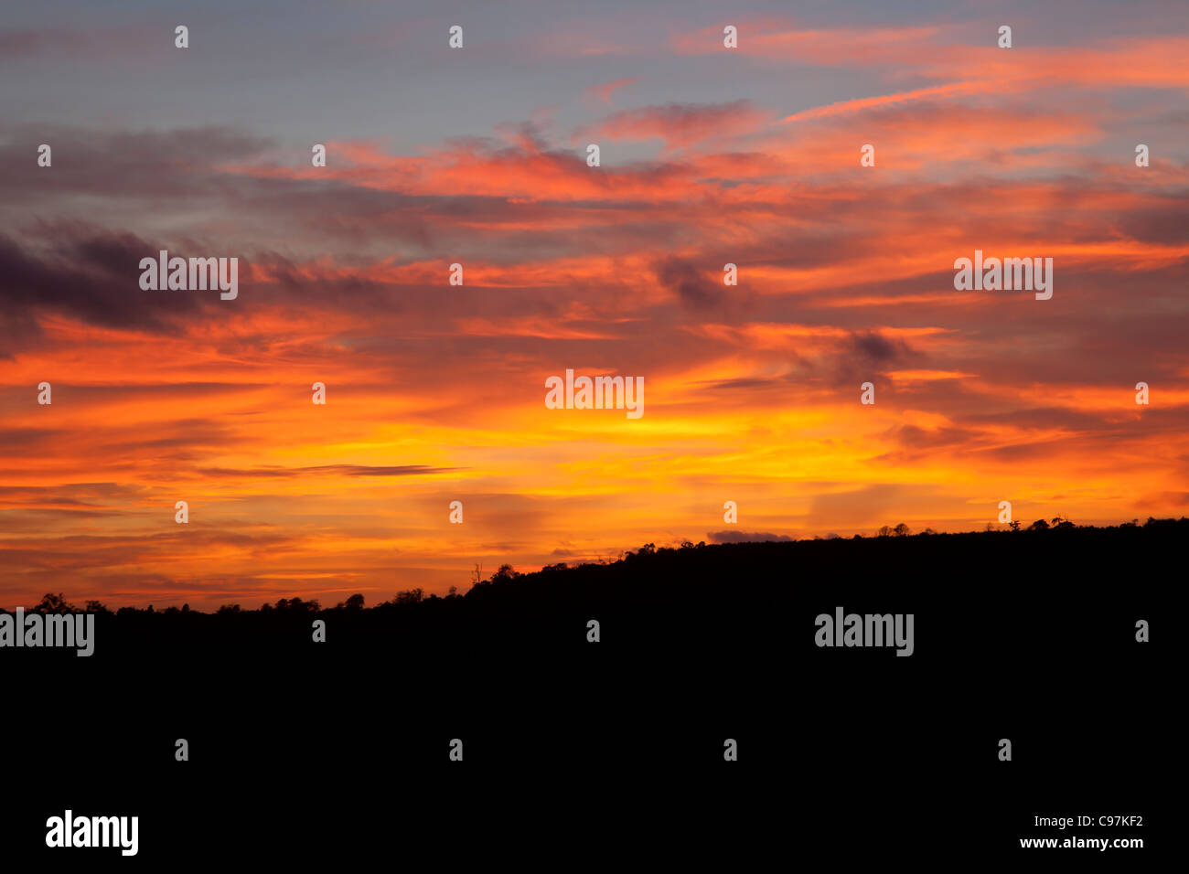 Sonnenuntergang über Arun Tal Stockfoto