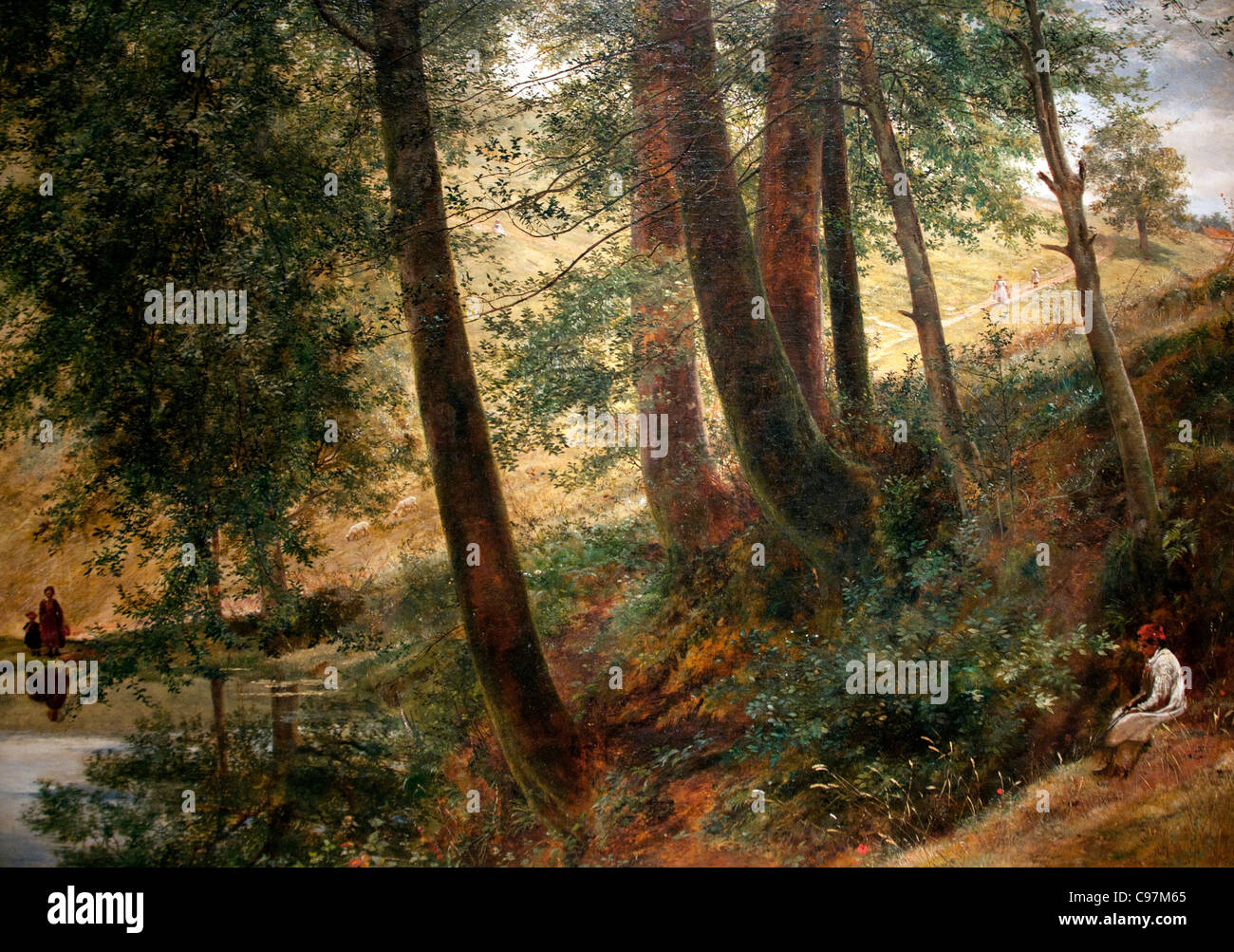 Neben einem Wald Teich Sommer 1854 von Richard Redgrave Briten Stockfoto