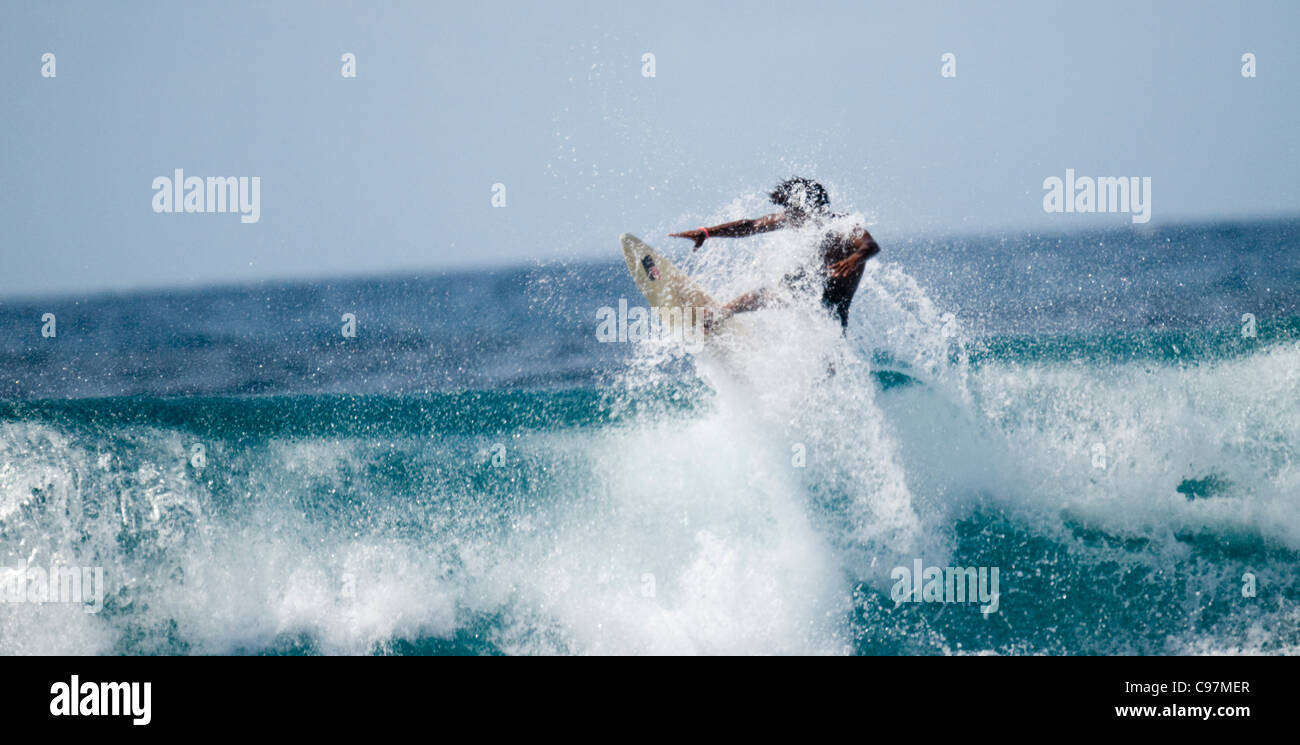 Surfen in Ponta Preta, Sal, Kap Verde Stockfoto