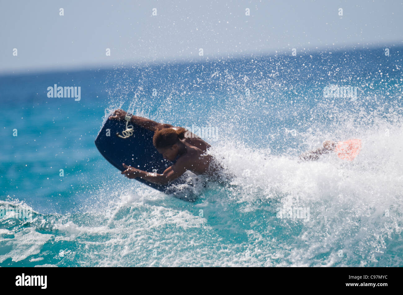 Surfen in Ponta Preta, Sal, Kap Verde Stockfoto