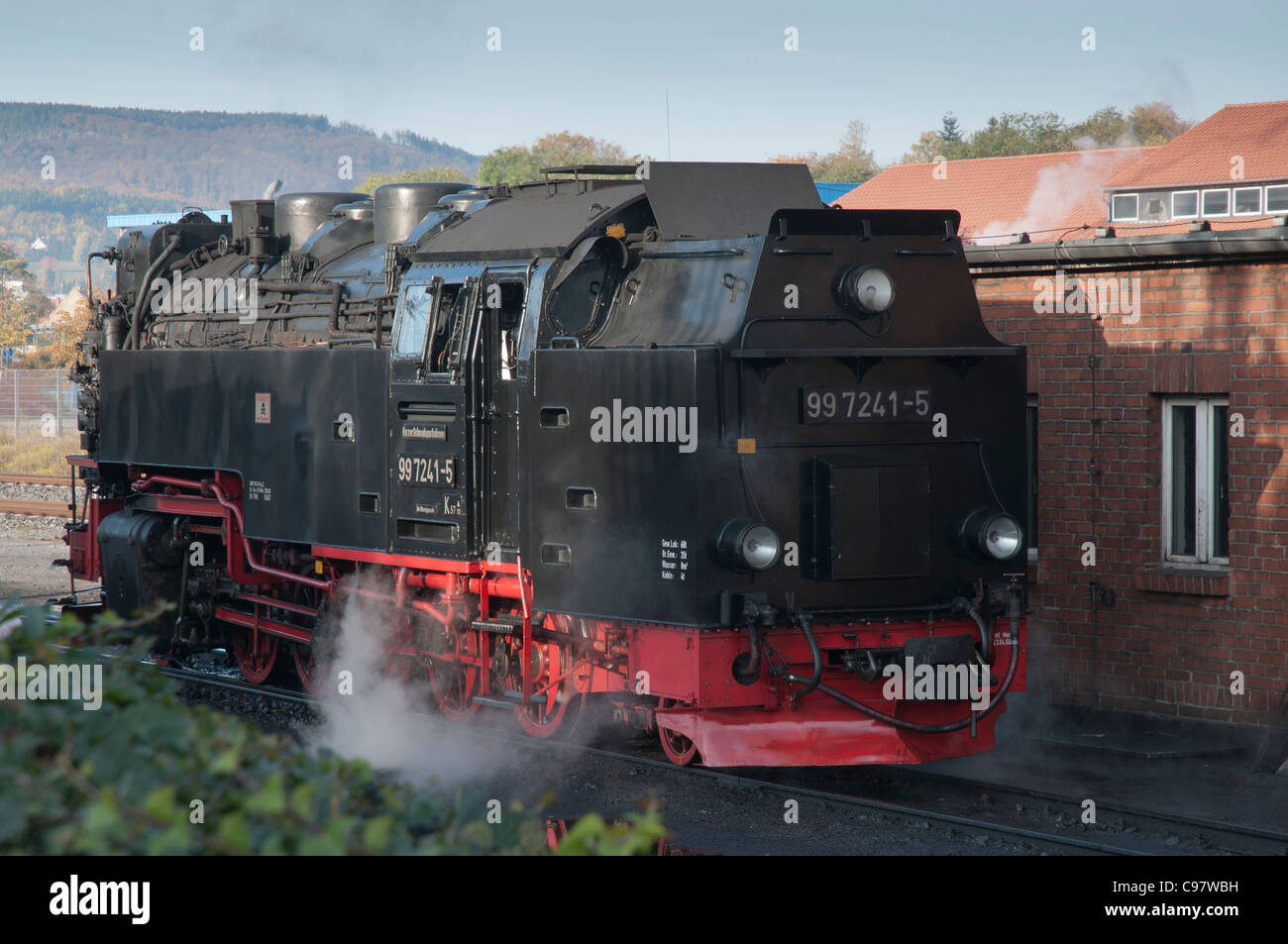 Dampf-Zug, Harzer Schmalspurbahnen, Sachsen-Anhalt, Deutschland, Europa Stockfoto