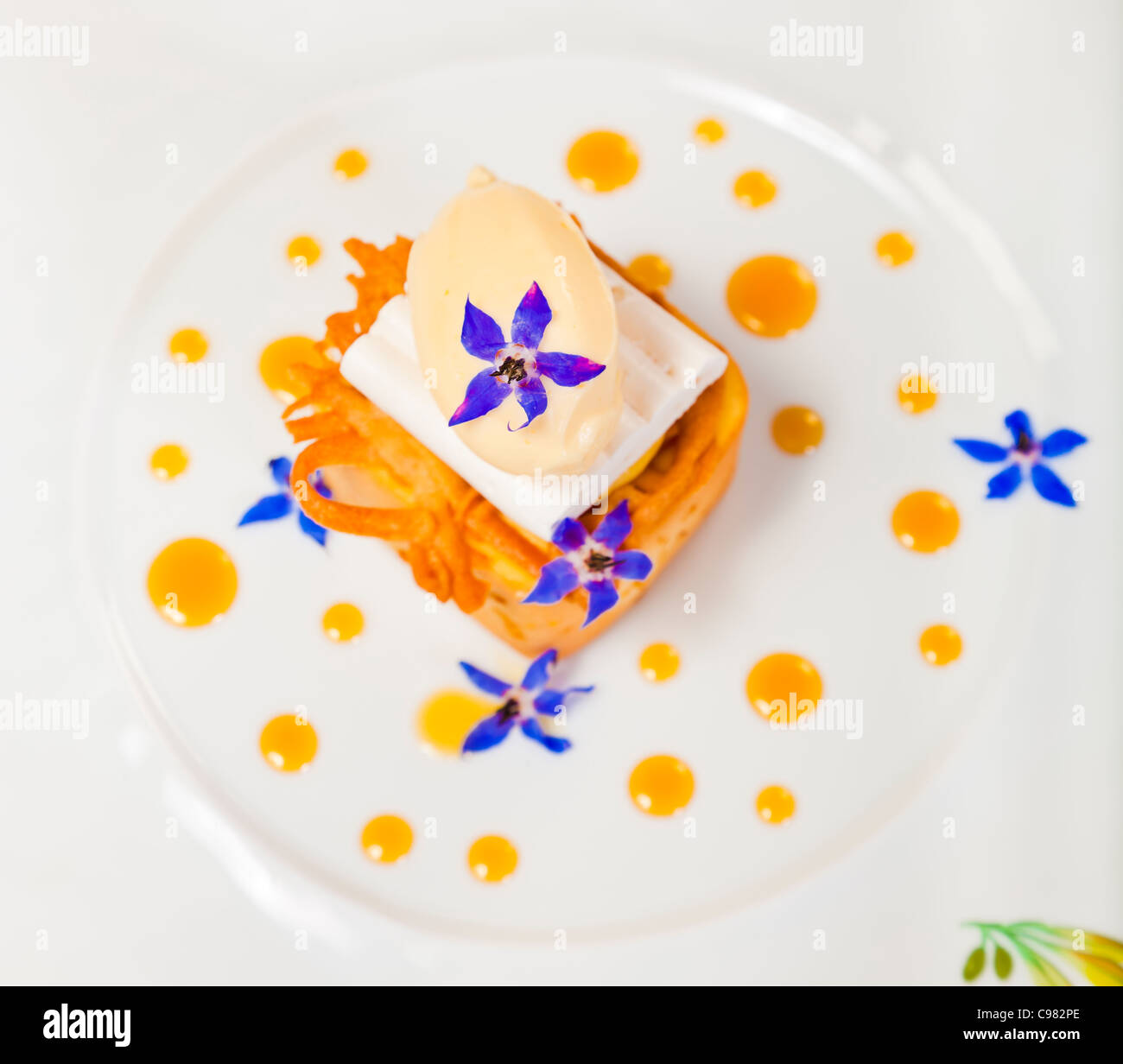 Details einer neuen Version eines Lemon Tart., CHATEAU SAINT-MARTIN & SPA - 2490 Avenue des Templiers - BP 102-06142 VENCE CEDEX Stockfoto
