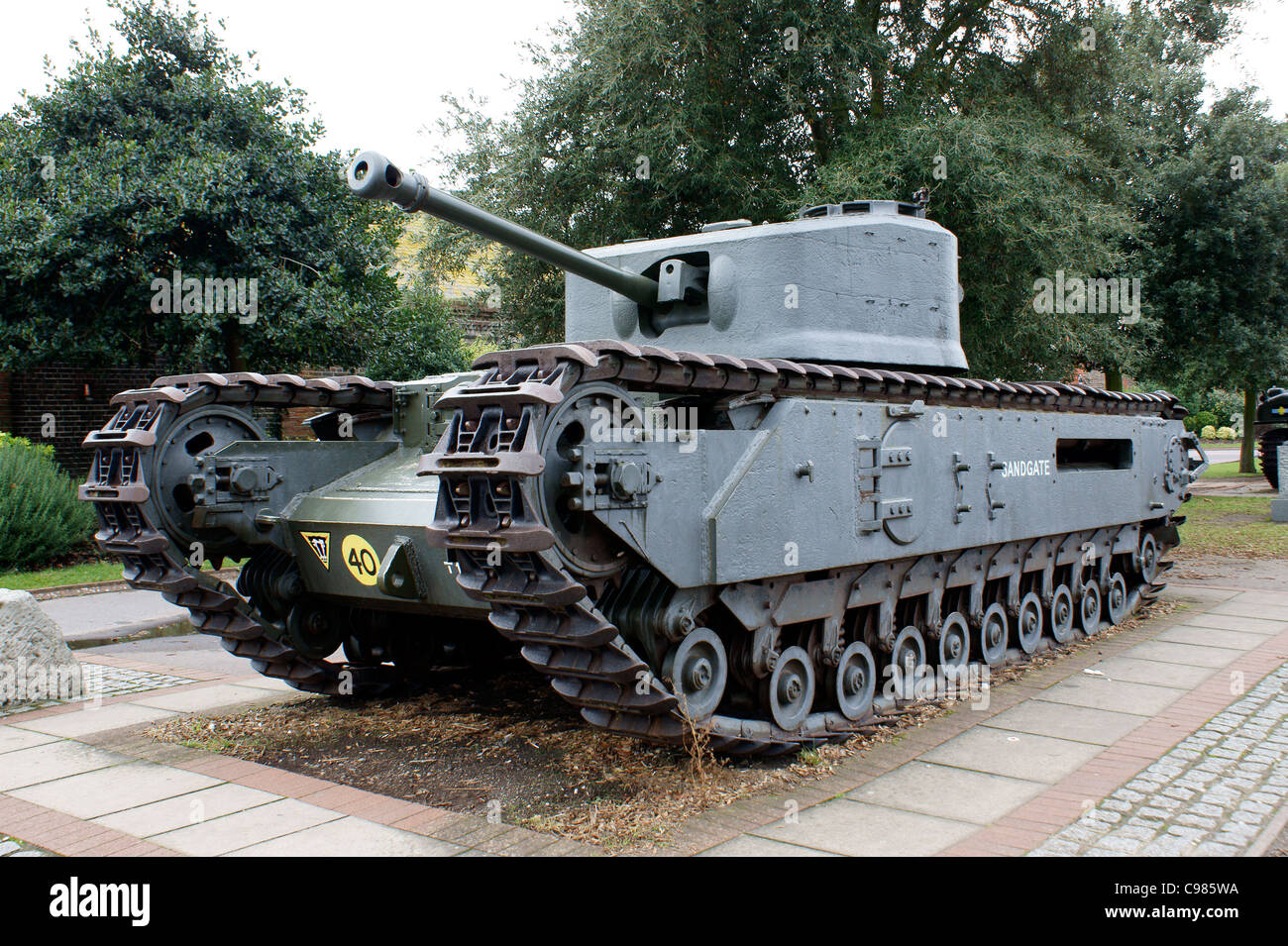 ROYA ARMOURED CORPS CHURCHILL CROCODILE FLAME THROWER GEPANZERTES FAHRZEUG 1941-1952 Stockfoto