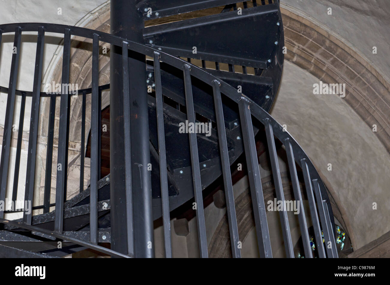 Wendeltreppe in der Kirche der Himmelfahrt der Jungfrau Maria, Str. Marys Kirche, Attleborough, Norfolk, England Stockfoto