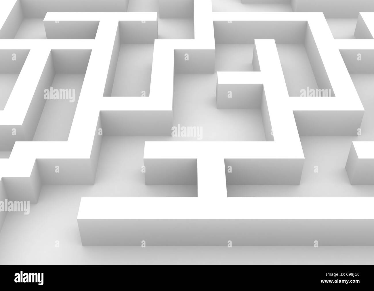 3D Illustration ein Labyrinth aus nächster Nähe Stockfoto