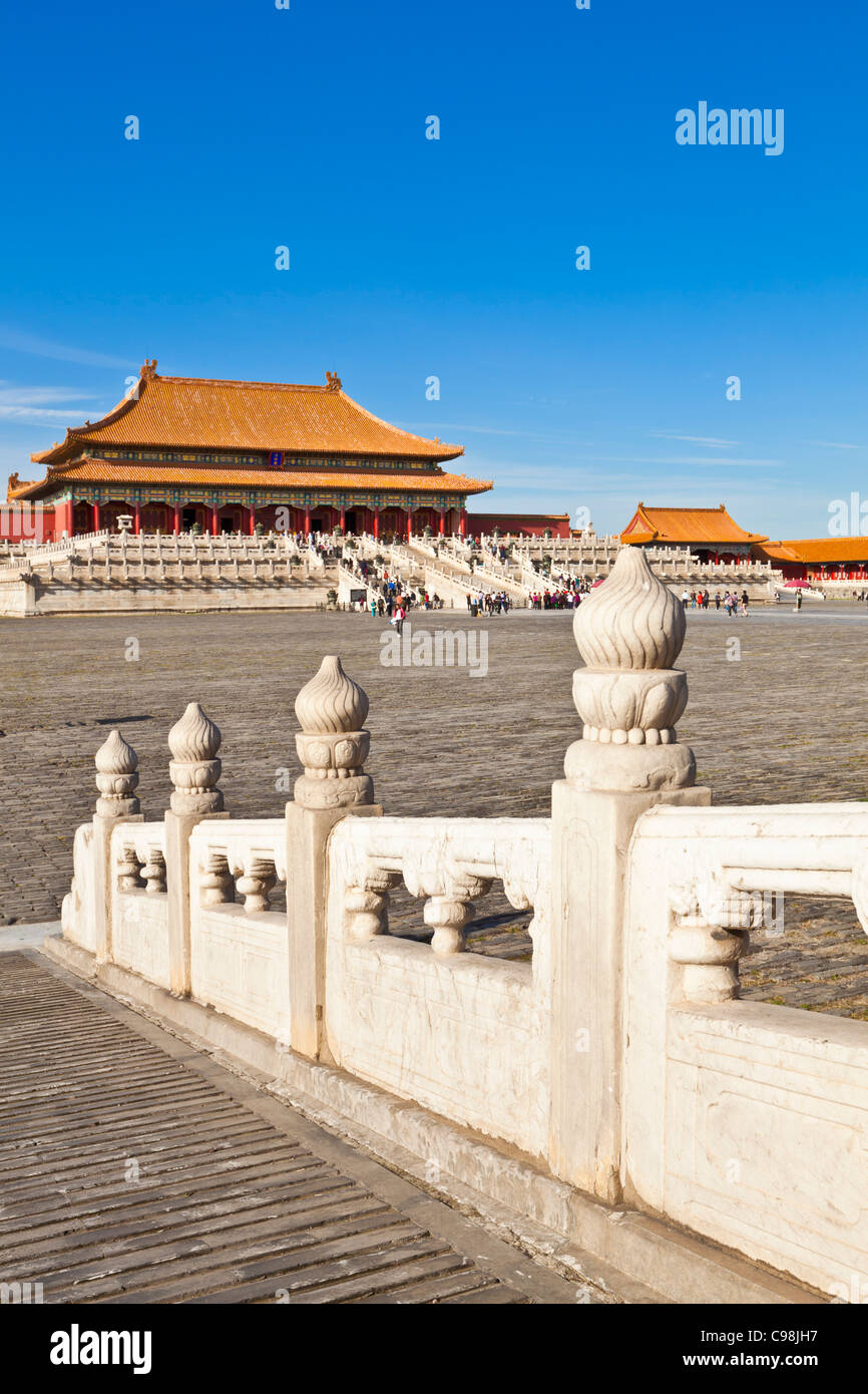 Halle der höchsten Harmonie, Vorhof, Verbotene Stadt, Peking, Volksrepublik China, Asien Stockfoto