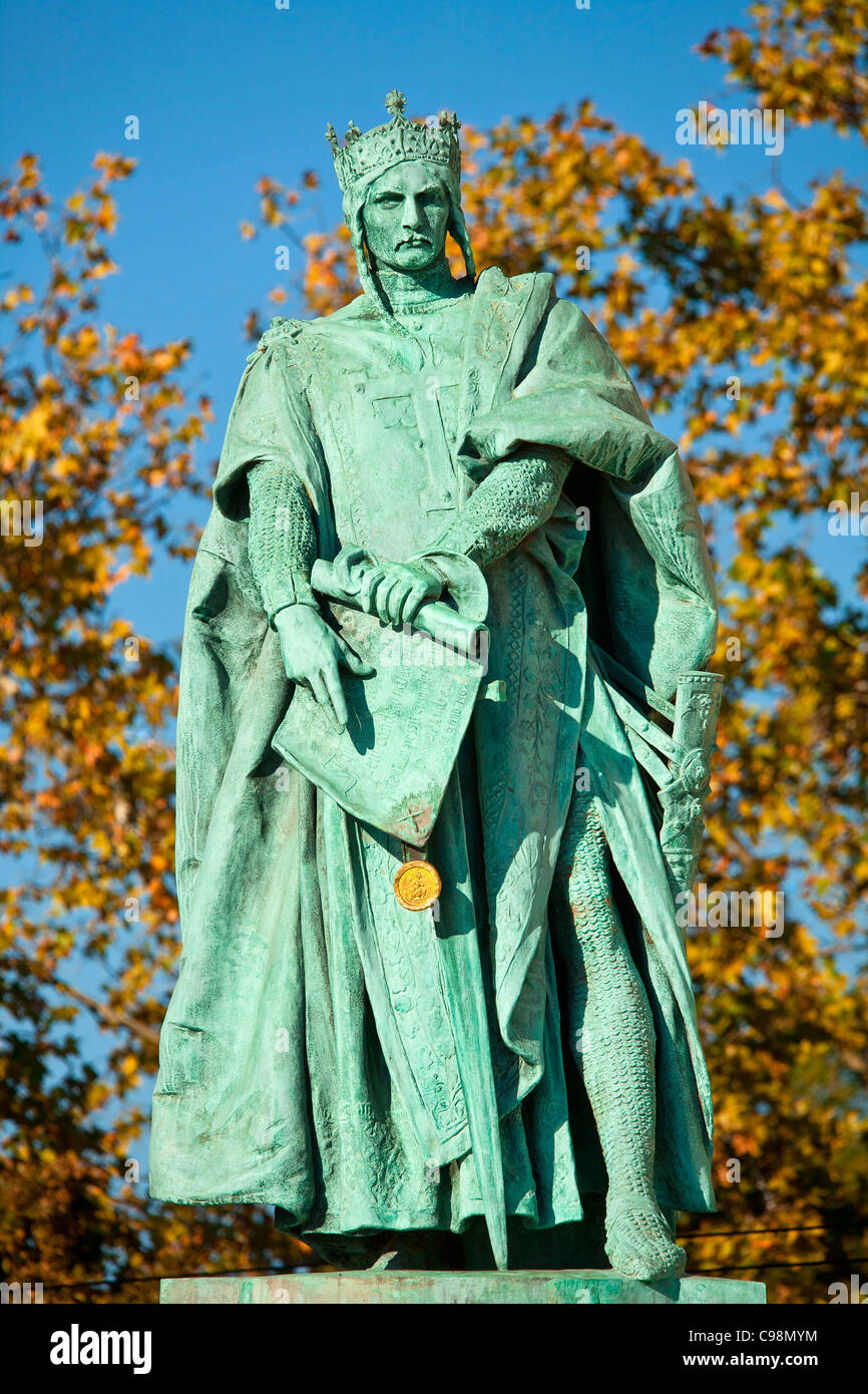 Budapest, allegorische Skulptur auf Milleniumsdenkmal, Stockfoto