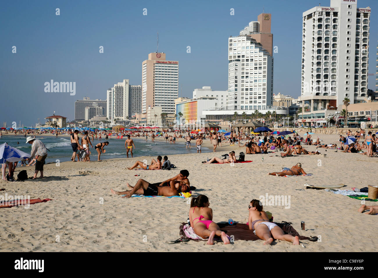 Strand, Tel Aviv, Israel. Stockfoto