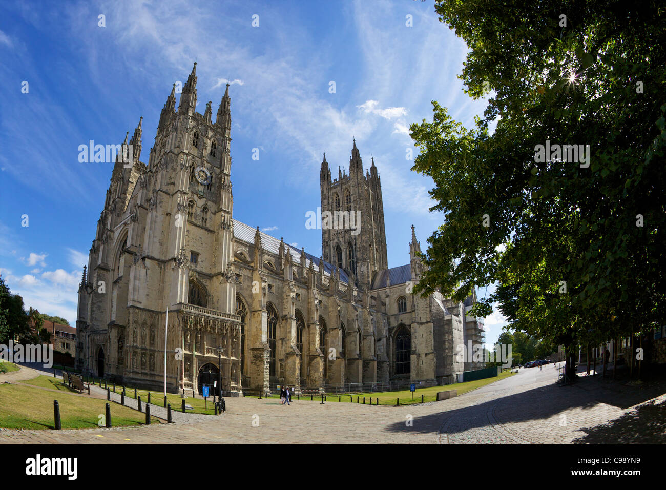 Südwesten Aspekt der Kathedrale von Canterbury, Canterbury, Kent, England, UK, Vereinigtes Königreich, GB, Großbritannien, britische Inseln, Stockfoto
