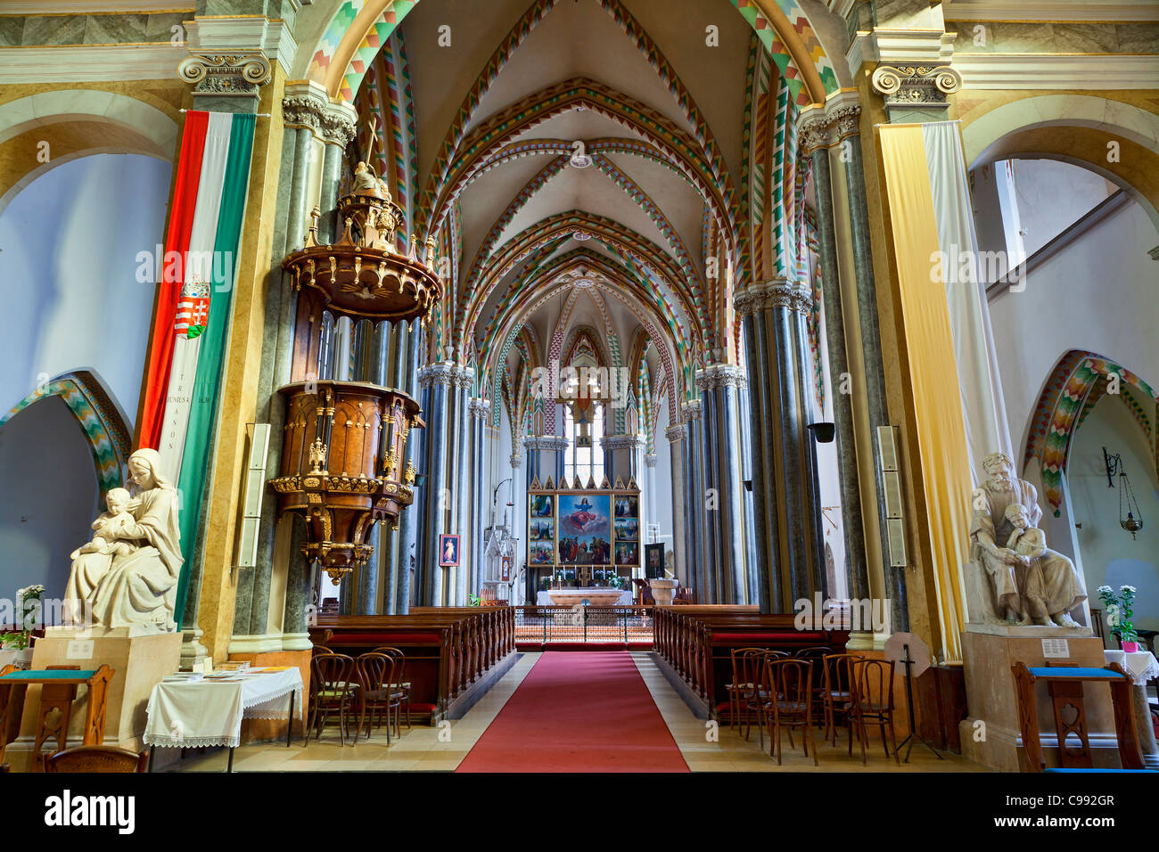 Budapest, Pfarrkirche (Belvárosi Plébániatemplom) Stockfoto