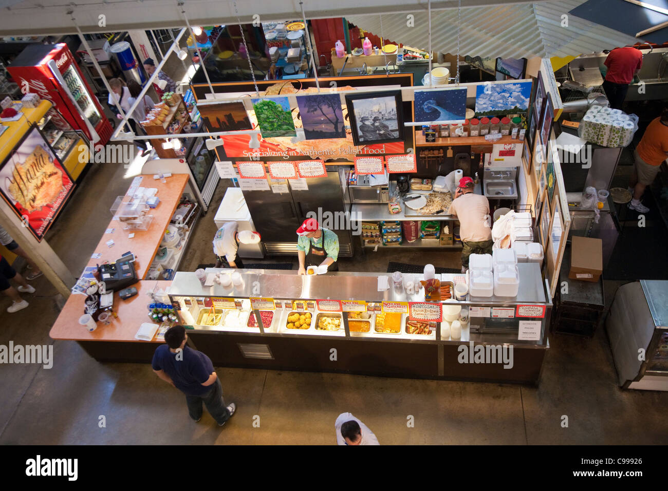 Huberts polnische Küche innerhalb der öffentlichen North Market in Columbus, Ohio. Stockfoto